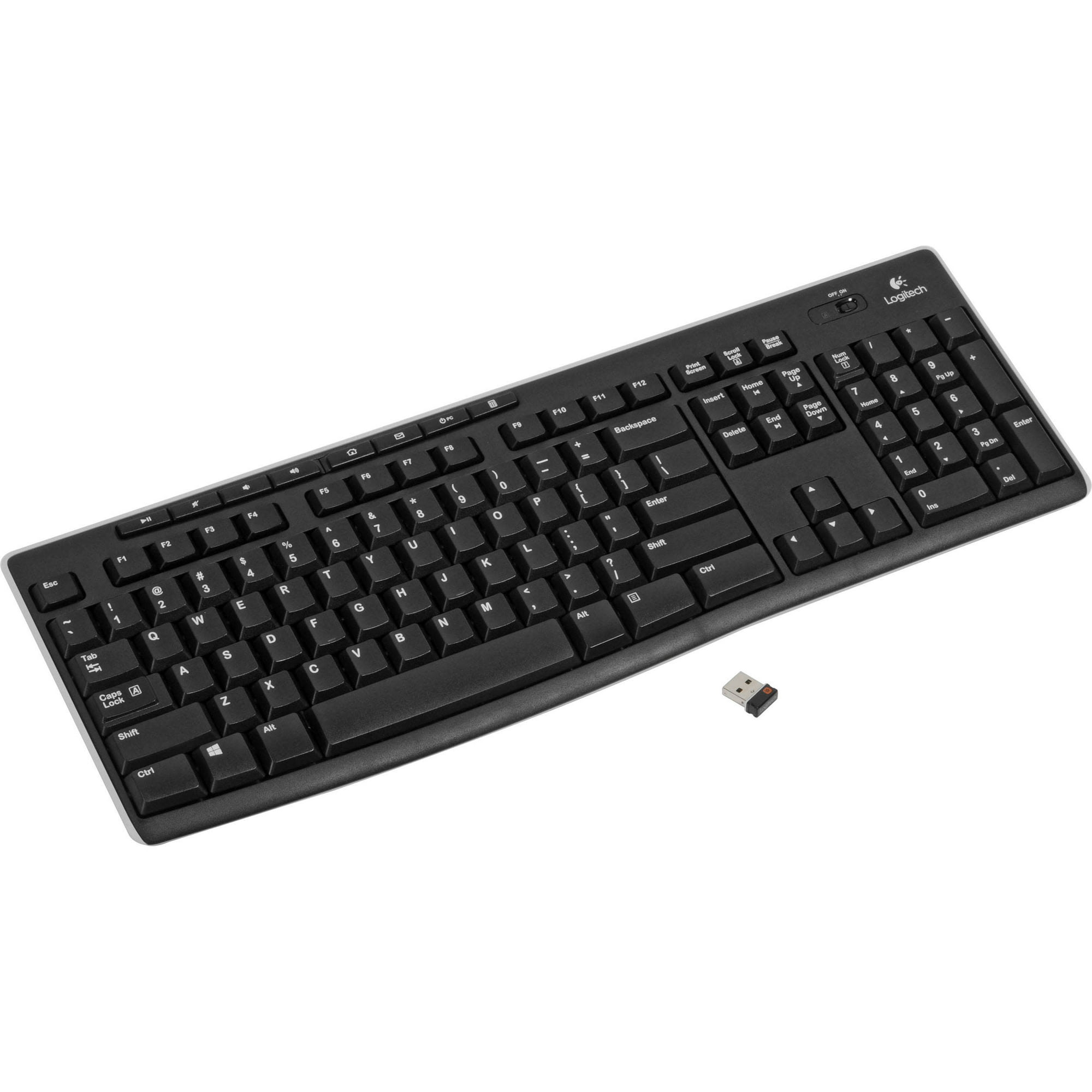 Logitech K270 Wireless USB Keyboard, Black