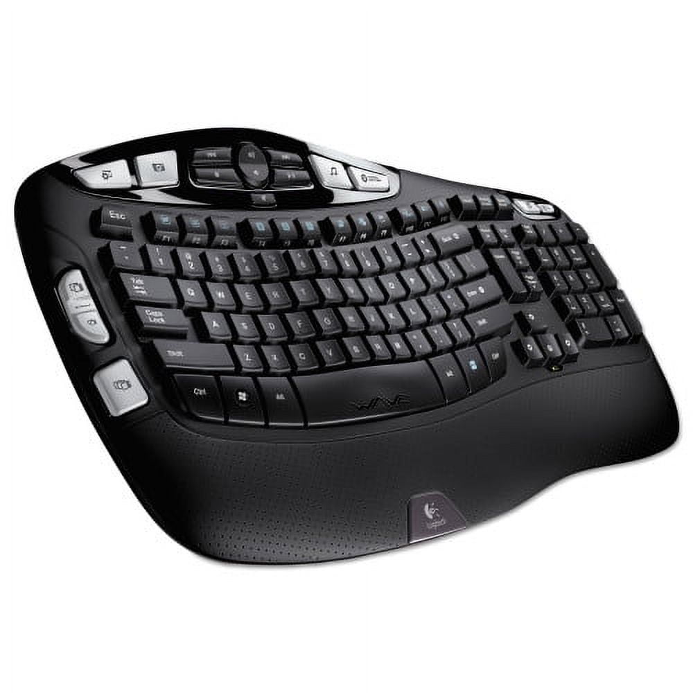 Logitech K350 Ergonomic Cordless Computer Wireless Keyboard, Black