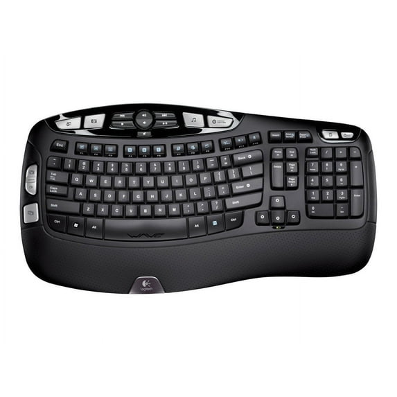 Logitech K350 Wireless Wave Keyboard with Unifying Receiver, Black