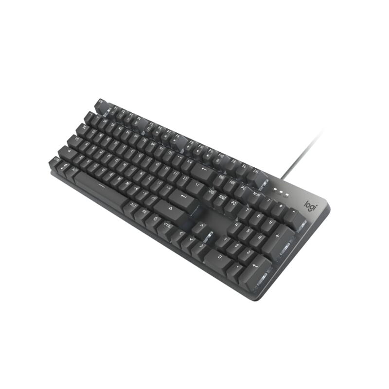 Logitech K845 Mechanical Illuminated Keyboard, Cherry MX Switches, Strong Adjustable Tilt Legs, Compact Size, Aluminium Top Case, 104 Keys, USB Corded, Windows