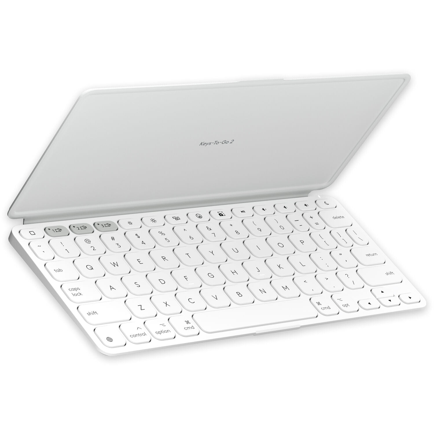 Logitech Keys-To-Go 2 Portable Bluetooth Keyboard for Tablet With Built-in Cover, Slim and Compact Wireless Keyboard for Windows, Android, Linux, iPad, iPhone, Mac, Apple TV, Pale Gray