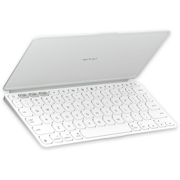 Logitech Keys-To-Go 2 Portable Bluetooth Keyboard for Tablet With Built-in Cover, Slim and Compact Wireless Keyboard for Windows, Android, Linux, iPad, iPhone, Mac, Apple TV, Pale Gray