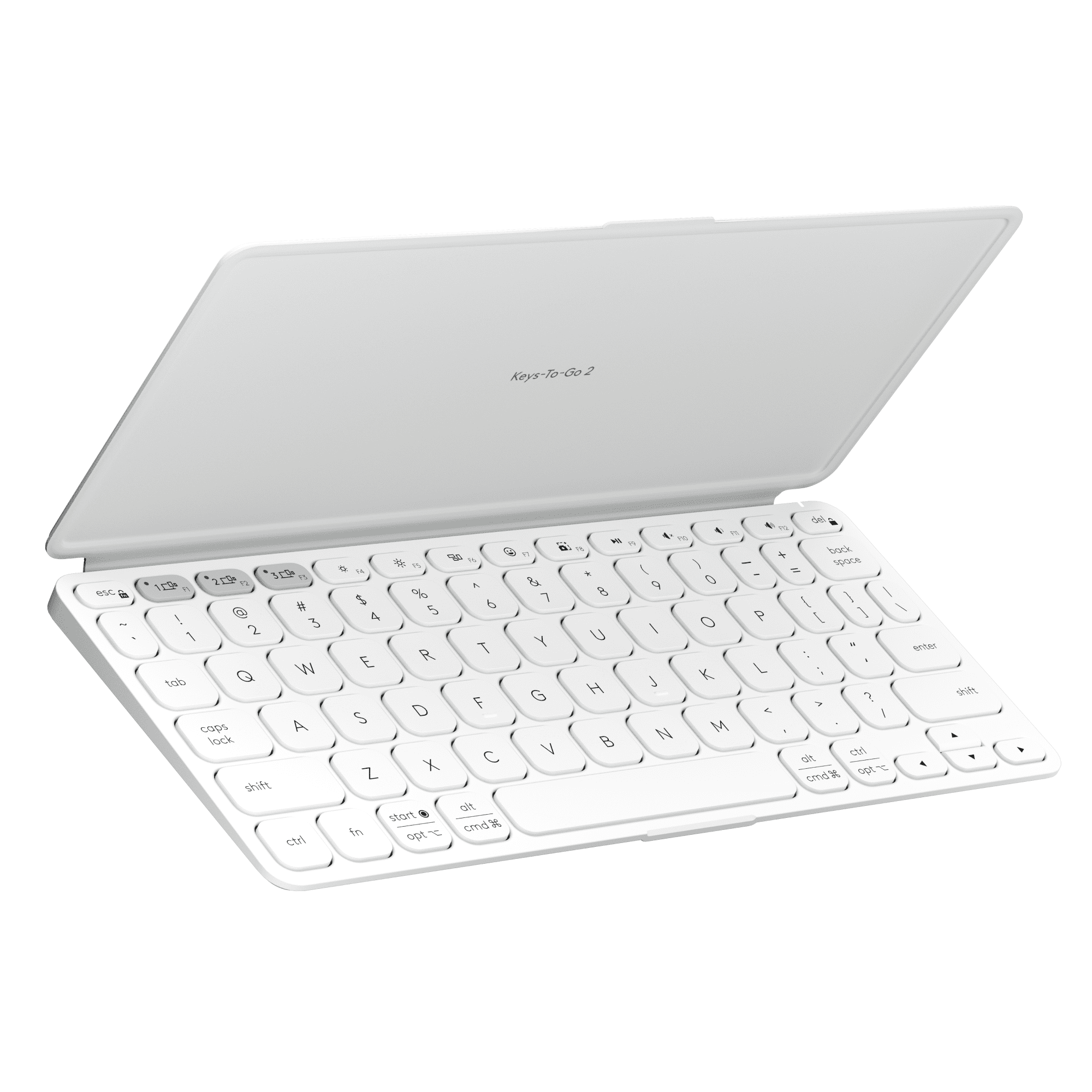 Logitech Keys-To-Go 2 Portable Bluetooth Keyboard for Tablet With Built-in Cover, Slim and Compact Wireless Keyboard for Windows, Android, Linux, iPad, iPhone, Mac, Apple TV, Pale Gray