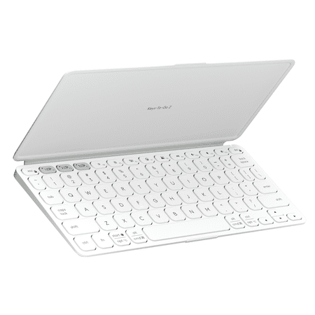 Logitech - Keys-To-Go 2 Slim Portable Bluetooth Keyboard for Tablet With Built-in Cover - Pale Gray