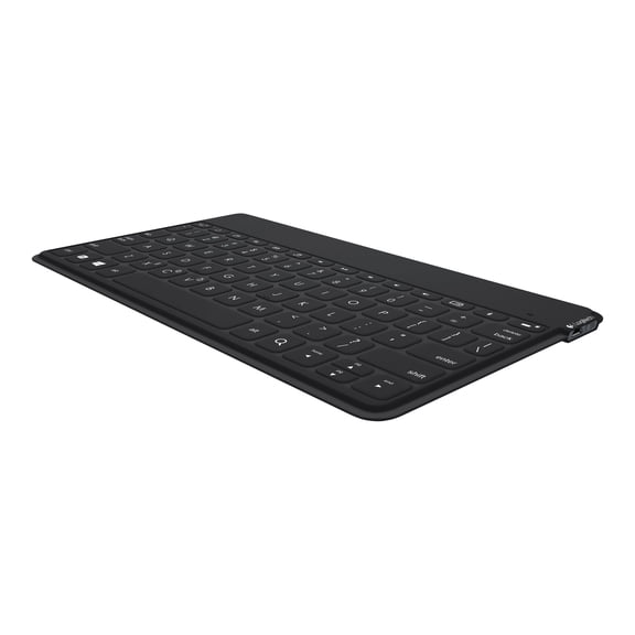 (Open Box) Logitech Ultra-portable, Stand-alone Keyboard - Wireless Connectivity - Bluetooth - Compatible with Tablet, Smartphone - QWERTY Keys Layout - Black