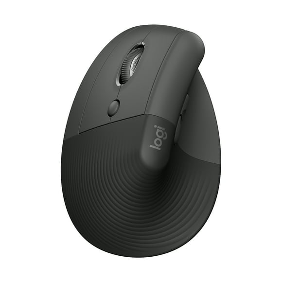Logitech Lift Left Vertical Ergonomic Mouse, Left-Handed, Wireless, Bluetooth or Logi Bolt USB, Quiet clicks, 4 Buttons, Compatible with Windows/macOS/iPadOS, Laptop, PC, Graphite