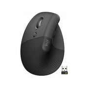 Logitech Lift Left Vertical Ergonomic Mouse, Left-handed, Wireless, Bluetooth or Logi Bolt USB, Quiet clicks, 4 buttons, compatible with Windows/macOS/iPadOS, Laptop, PC - Graphite