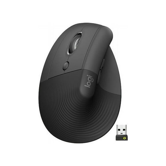 Logitech Lift Left Vertical Ergonomic Mouse, Left-handed, Wireless, Bluetooth or Logi Bolt USB, Quiet clicks, 4 buttons, compatible with Windows/macOS/iPadOS, Laptop, PC - Graphite