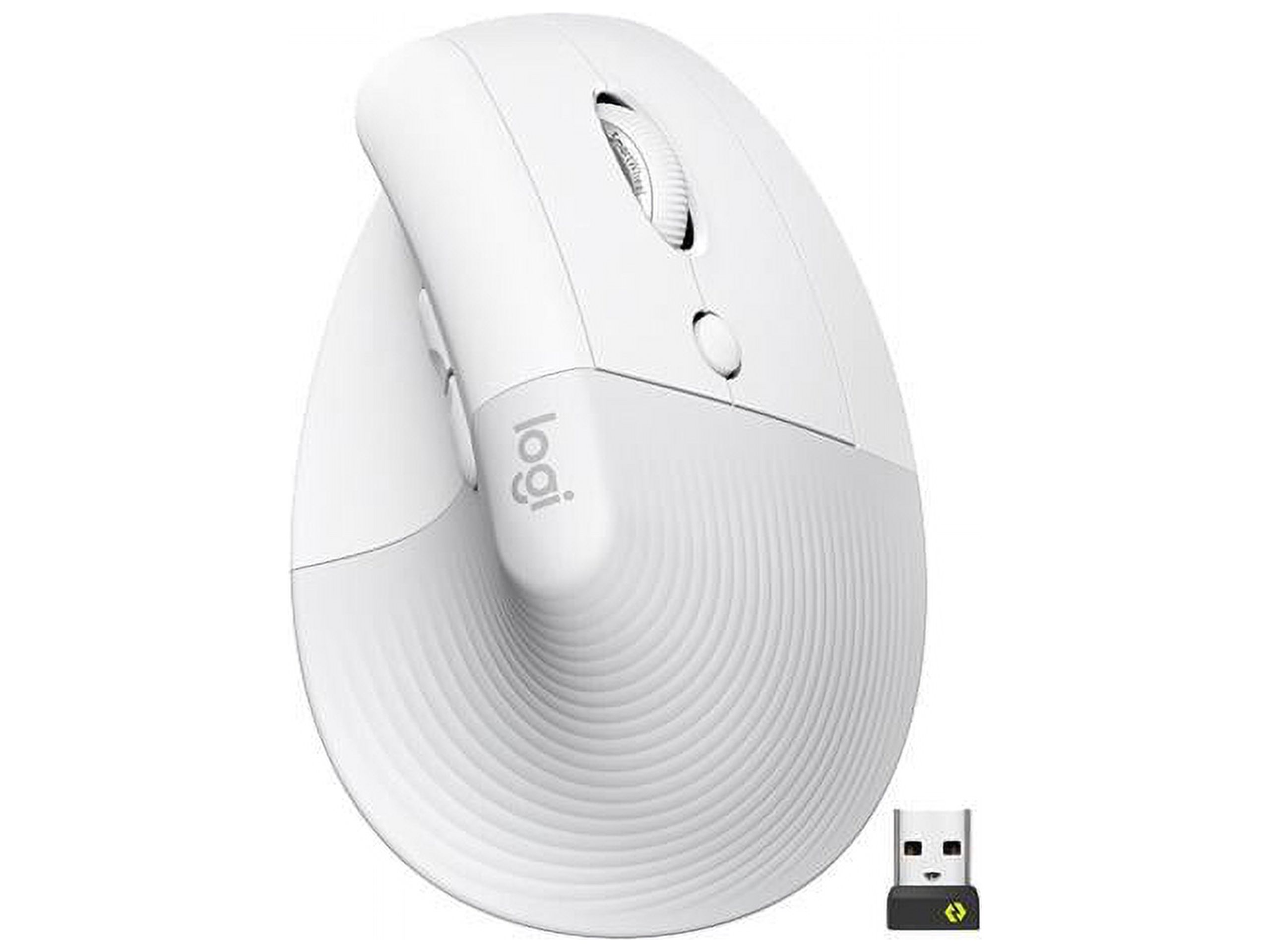 Logitech Lift Vertical Ergonomic Mouse, Wireless, Bluetooth or Logi Bolt USB receiver, Quiet clicks, 4 buttons, compatible with Windows/macOS/iPadOS, Laptop, PC - Off White - image 1 of 10