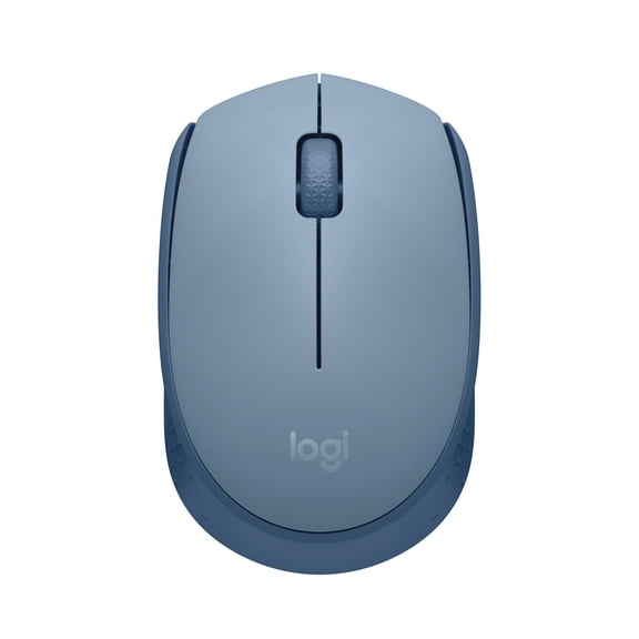 Logitech M170 Wireless Mouse for PC, Mac, Laptop, 2.4 GHz with USB Mini Receiver, Optical Tracking, 12-Months Battery Life, Ambidextrous - Blue Grey