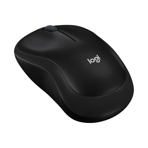 Logitech M185 Wireless Mouse, Compact Ambidextrous Design, Black