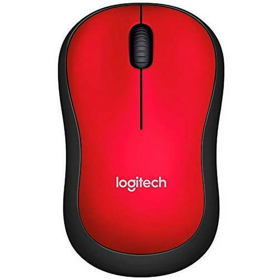 Logitech M185 Wireless Mouse, 2.4GHz with USB Mini Receiver, 12-Month Battery Life, 1000 DPI Optical Tracking, Ambidextrous, Compatible with PC, Mac, Laptop - Red