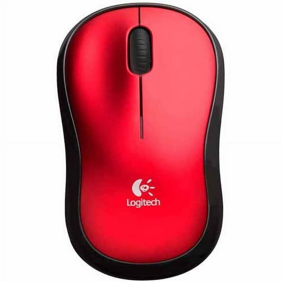 Logitech M185 Wireless Mouse, 2.4GHz with USB Mini Receiver, 12-Month Battery Life, 1000 DPI Optical Tracking, Ambidextrous, Red