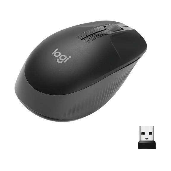 Logitech Wireless Mouse M190 - Full Size Ambidextrous Curve Design, 18-Month Battery with Power Saving Mode, Charcoal