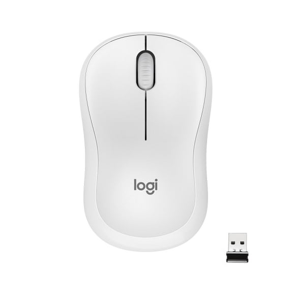 Logitech M220 SILENT Wireless Mouse, 2.4 GHz with USB Receiver, 1000 DPI Optical Tracking, 18-Month Battery, Ambidextrous, Compatible with PC, Mac, Laptop (Off-white)