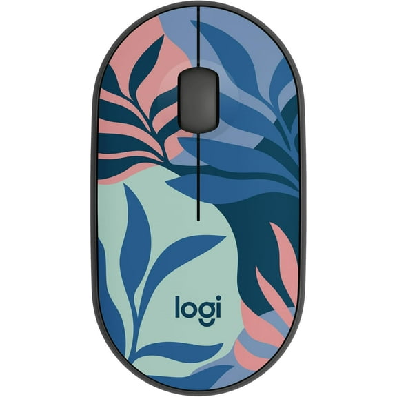 Logitech M340 Mouse - Optical - Wireless - 32.81 ft - Radio Frequency - 2.40 GHz - Floral Leaves - USB Type A - 1000 dpi - Scroll Wheel - 3 Button(s) - Symmetrical - 1 x AA Battery Supported