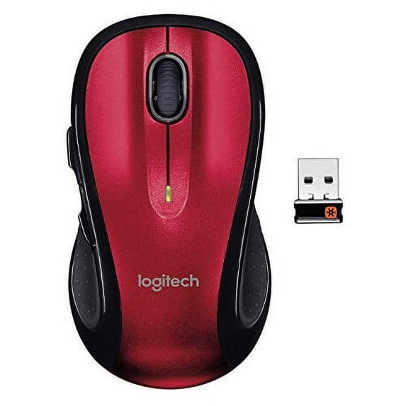 Logitech M510 Wireless Computer Mouse - Comfortable Shape with USB Unifying Receiver, with Back/Forward Buttons and Side-to-Side Scrolling - Red