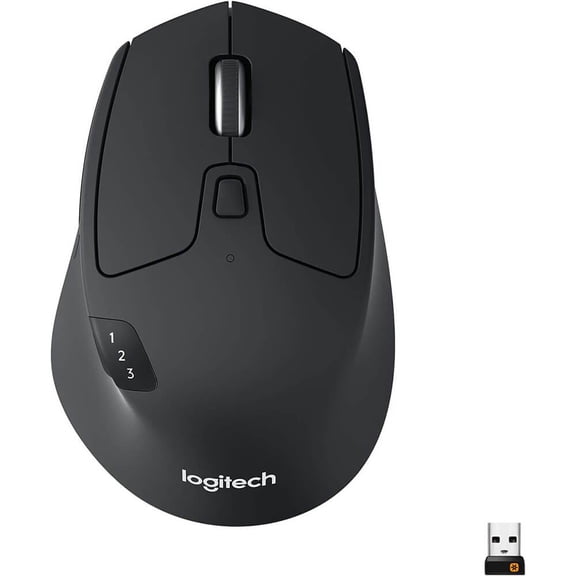 Logitech M720 Triathlon Multi-Device Wireless Mouse, Bluetooth, USB Unifying Receiver, 1000 DPI, 6 Programmable Buttons, 2-Year Battery, Compatible with Laptop, PC, Mac, iPadOS