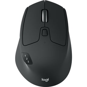 Logitech M720 Triathlon Multi-Device Wireless Mouse, Bluetooth, USB Unifying Receiver, 1000 DPI, 8 Buttons, 2-Year Battery, Compatible with Laptop, PC, Mac, iPadOS, Black
