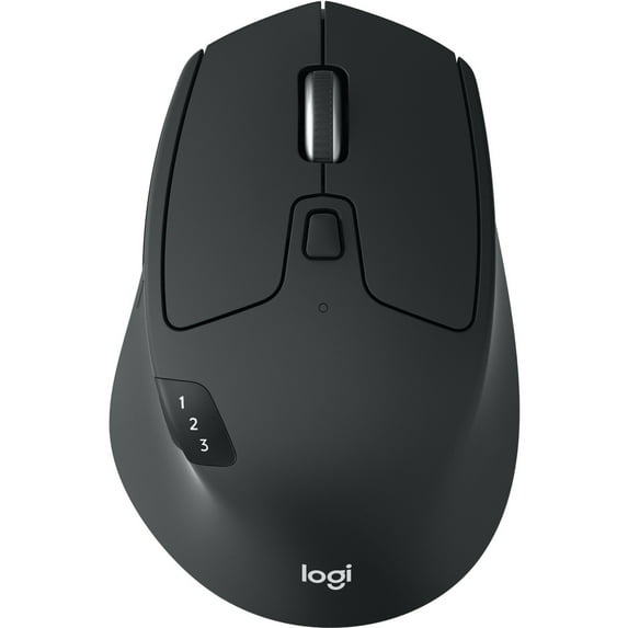 Logitech M720 Triathlon Multi-Device Wireless Mouse, Bluetooth, USB Unifying Receiver, 1000 DPI, 8 Buttons, 2-Year Battery, Compatible with Laptop, PC, Mac, iPadOS, Black