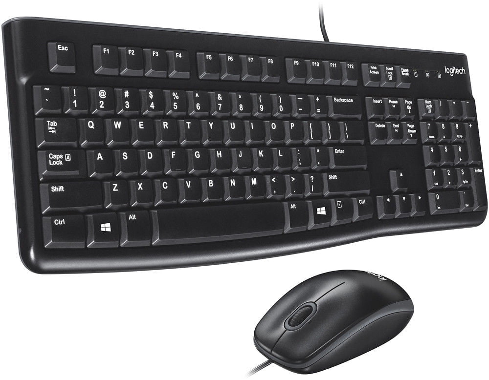 Logitech MK120 Full-size USB Wired Keyboard & Mouse Combo - Black