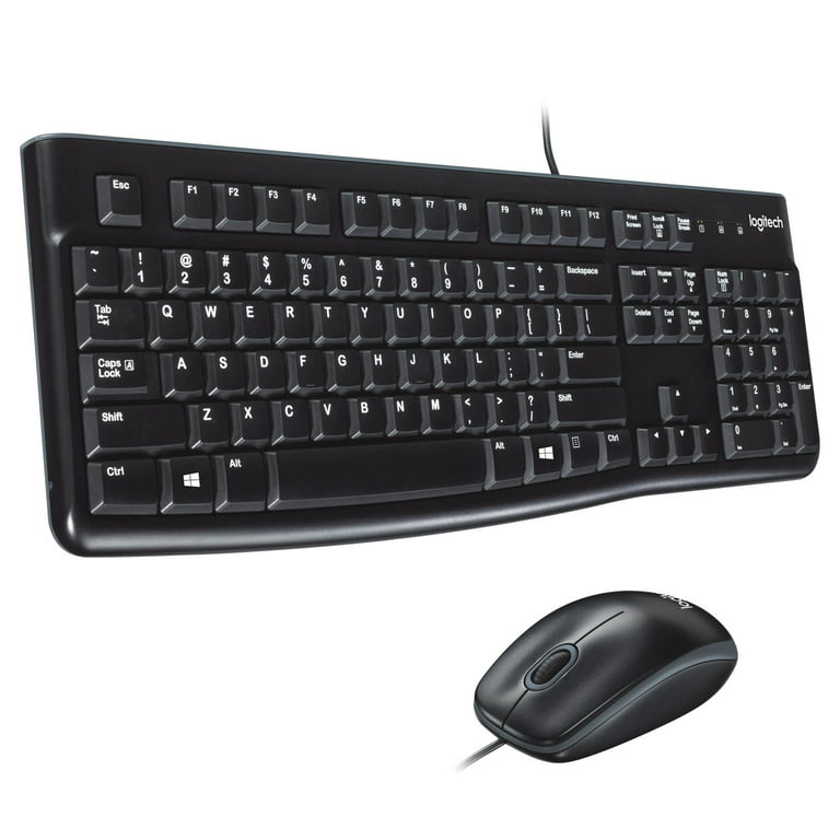 analog Hende selv Lave om Logitech MK120 Wired Desktop Set, Keyboard/Mouse, USB, Black - Walmart.com