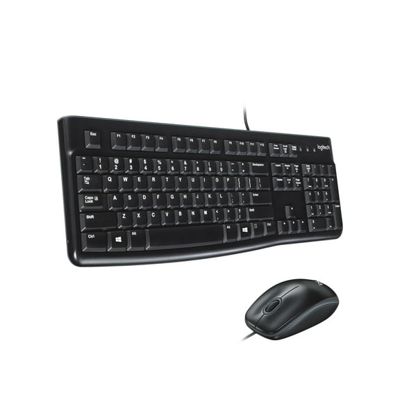 Logitech MK120 Wired Desktop Set, Keyboard/Mouse, USB, Black