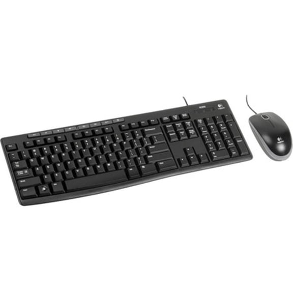 Logitech MK200 Media Combo, Keyboard/Mouse, Wired, USB, Black