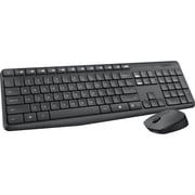Logitech  MK235 Wireless Straight Full-Size Keyboard & Ambidextrous Optical Mouse, Black