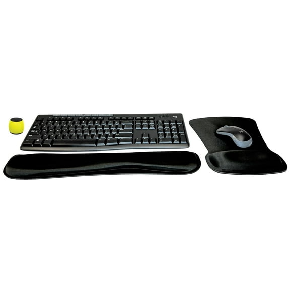 Logitech MK270 Wireless Keyboard & Mouse Combo Active Lifestyle Travel Home Office Modern Bundle with Micro Glow in the Dark Portable Wireless Bluetooth Speaker, Gel Wrist Pad & Gel Mouse Pad