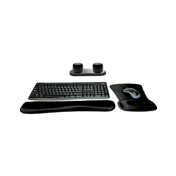 Logitech MK270 Wireless Keyboard & Mouse Combo Active Lifestyle Travel Home Office Modern Bundle with Set of 2 Pro Portable Wireless Bluetooth Speakers, Charging Tray, Gel Wrist Pad & Gel Mouse Pad
