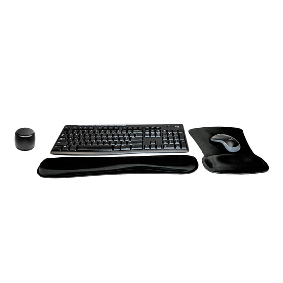 Logitech MK270 Wireless Keyboard & Mouse Combo Active Lifestyle Travel Home Office Must-Have Modern Bundle with Micro Portable Wireless Bluetooth Speaker, Gel Wrist Pad & Gel Mouse Pad
