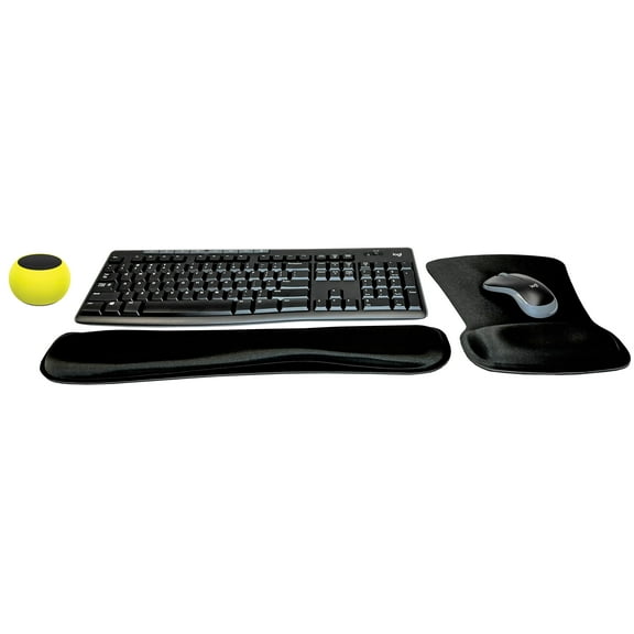 Logitech MK270 Wireless Keyboard & Mouse Combo Active Lifestyle Travel Home Office Must-Have Modern Bundle with Mini Glow in the Dark Portable Wireless Bluetooth Speaker, Gel Wrist & Mouse Pad