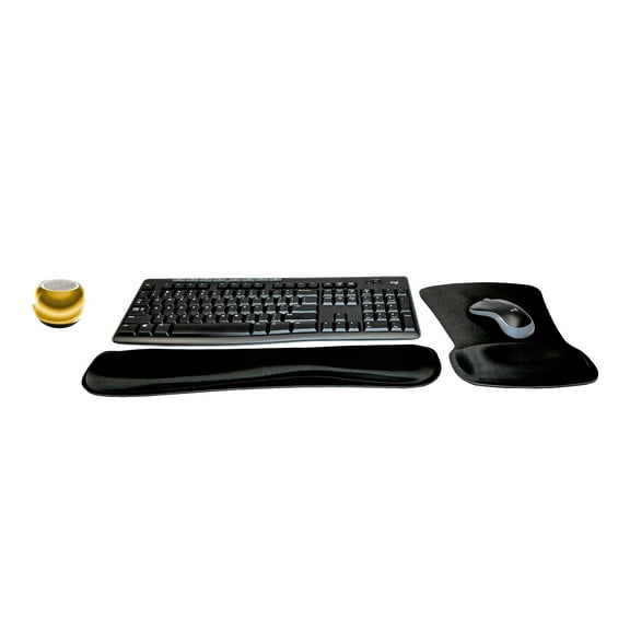 Logitech MK270 Wireless Keyboard & Mouse Combo Active Lifestyle Travel Home Office Must-Have Modern Bundle with Mini Mirror Portable Wireless Bluetooth Speaker, Gel Wrist Pad & Gel Mouse Pad