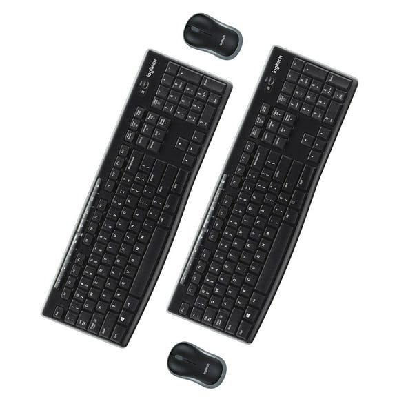Logitech MK270 Wireless Keyboard & Mouse Combo Travel Home Office Modern Bundle for PC & Laptop, Pack of 2