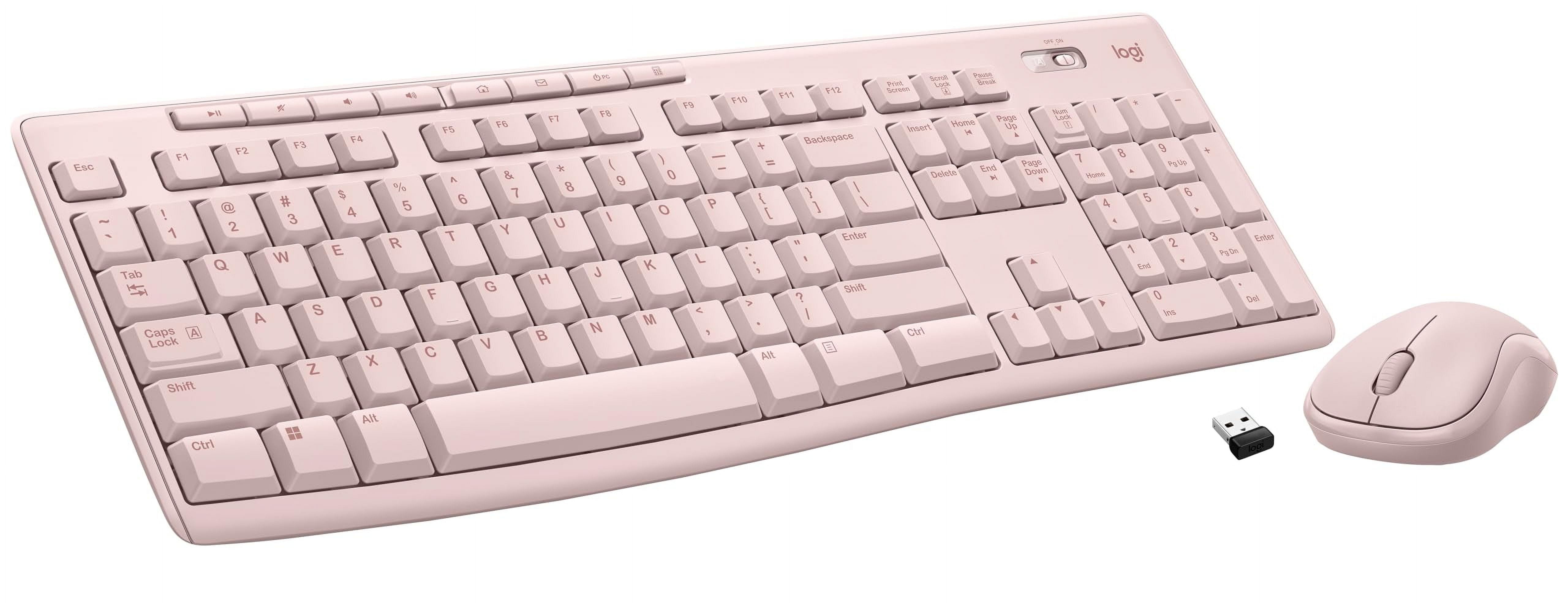 Logitech MK270 Wireless Keyboard and Mouse Combo, Rose