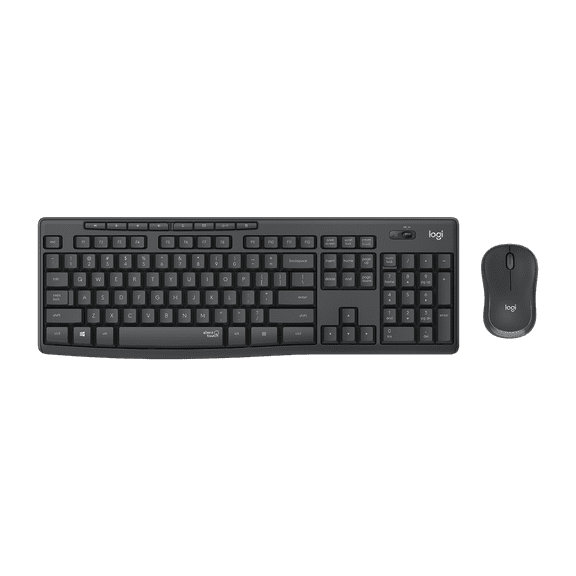 Logitech MK295 Wireless Mouse & Keyboard Combo with SilentTouch Technology, Full Numpad, Advanced Optical Tracking, Lag-Free Wireless, 90% Less Noise - Graphite