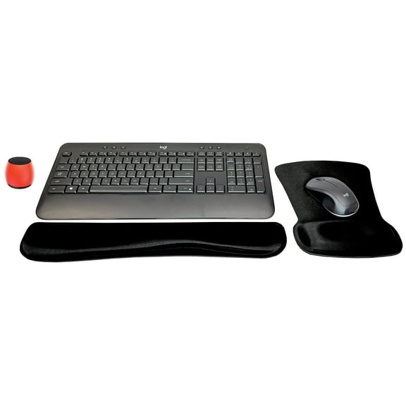 Logitech MK540 Advanced Wireless Keyboard & Mouse Combo Active Lifestyle Travel Home Office Modern Bundle with Micro Glow in the Dark Portable Wireless Bluetooth Speaker, Gel Wrist Pad & Gel Mouse Pad