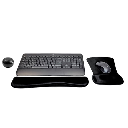 Logitech MK540 Advanced Wireless Keyboard & Mouse Combo Travel Home Office Active Lifestyle Modern Bundle with Special Edition Mini Marble Portable Bluetooth Speaker, Gel Wrist Pad & Gel Mouse Pad