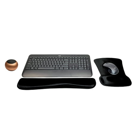 Logitech MK540 Advanced Wireless Keyboard & Mouse Combo Travel Home Office Active Lifestyle Must-Have Modern Bundle with Mini Portable Wireless Bluetooth Speaker, Gel Wrist Pad & Gel Mouse Pad