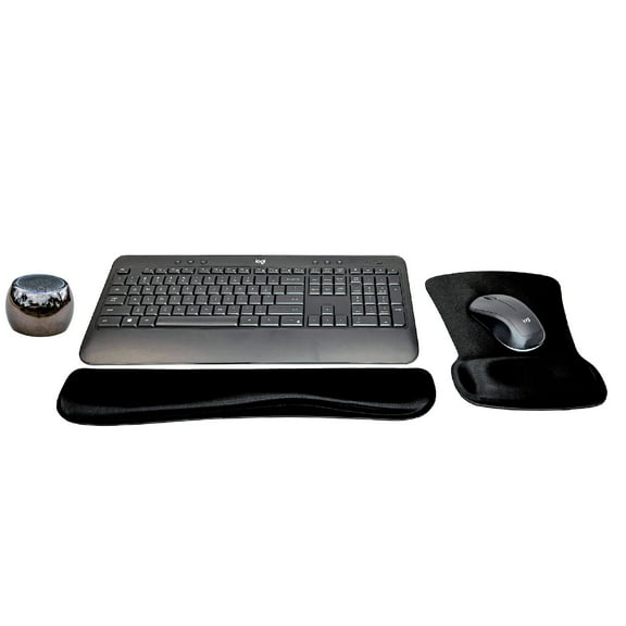 Logitech MK540 Advanced Wireless Keyboard & Mouse Combo Travel Home Office Modern Bundle with Boost Water-Resistant Portable Wireless Bluetooth Speaker, Gel Wrist Pad, & Gel Mouse Pad