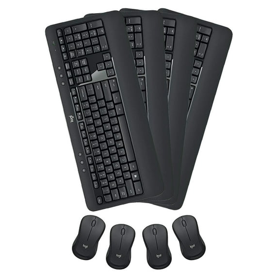 Logitech MK540 Advanced Wireless Keyboard & Mouse Combo Travel Home Office Modern Bundle for PC & Laptop, Pack of 4