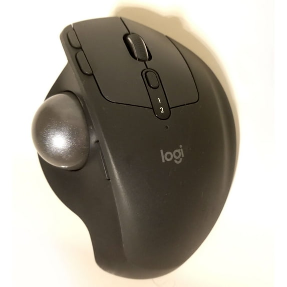 Pre-Owned Logitech MX ERGO Wireless Trackball - Optical - Wireless - Bluetooth/Radio Frequency - Graphite - USB - Computer - Trackball, Scroll Wheel - 8 Button(s) - Right-handed Only