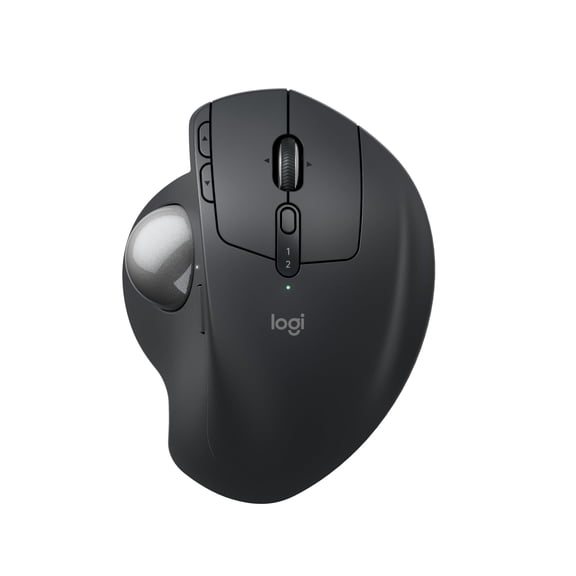 Logitech MX Ergo S Advanced Wireless Trackball Mouse, USB-C Rechargeable Wireless Ergonomic Mouse with Bluetooth and Encrypted Dongle, 6 Programmable Buttons, for PC/Mac - Graphite