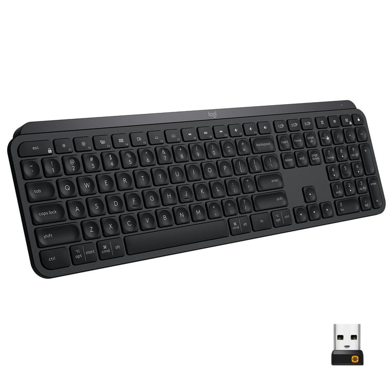 Logitech MX Keys Advanced Wireless Illuminated Keyboard, Tactile Responsive  Typing, Backlighting, Bluetooth, USB-C, Apple macOS, Microsoft Windows