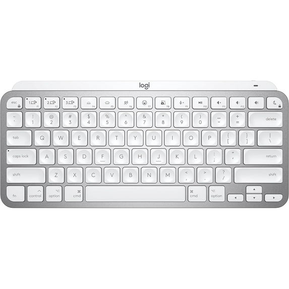 Logitech MX Keys Mini Minimalist Wireless Illuminated Keyboard, Compact, Bluetooth, USB-C, for Apple macOS, iOS, Windows, Linux, Android - Pale Grey-A Grade
