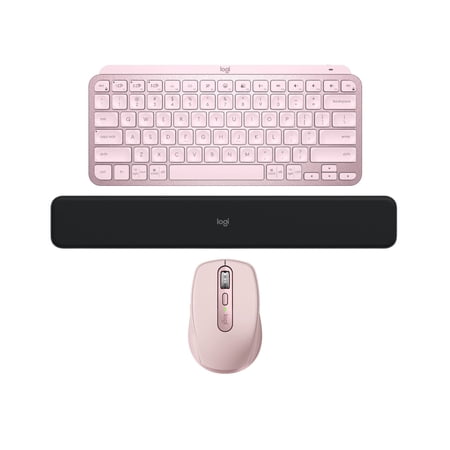 Logitech MX Keys Mini Minimalist Wireless Illuminated Keyboard (Rose) Bundle