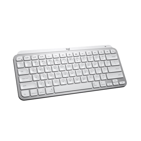 Logitech MX Keys Mini for Mac Minimalist Wireless Keyboard, Compact, Bluetooth, Backlit Keys, USB-C, Tactile Typing, Pale Grey