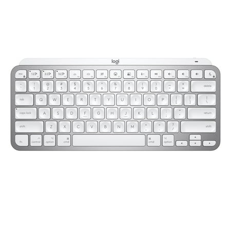 Logitech - MX Keys Mini TKL Bluetooth Scissor Mini MX Keys Switch Keyboard for Apple mac OS, iPad OS with Backlit Keys - Pale Gray