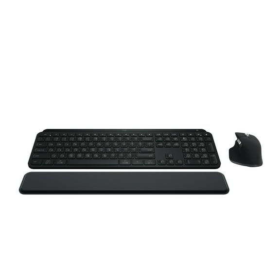 Logitech MX Keys S Combo - Performance Wireless Keyboard and Mouse with Palm Rest, Customizable Illumination, Black